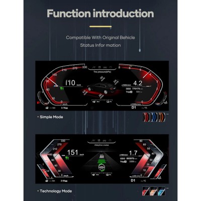 DIGITAL IQ DGU 958_IC (12.3in) BMW 5 Series E60 - E61 - E63 mod. 2003-2009 CCC & CIC COMPATIBLE DIGITAL DASHBOARD
