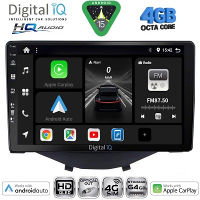 DIGITAL IQ BXK 19715_CPAA CLIMA-A/C (9inc) MULTIMEDIA TABLET for CITROEN C1-PEUGEOT 108-TOYOTA AYGO mod. 2014-2022