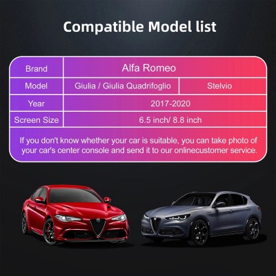 LENOVO LTP AR 2749F CPAA (INTERFACE WIRELESS CARPLAY / ANDROID AUTO BOX for ALFA ROMEO GIULIA - STELVIO mod. 2015-2026 with 2 CAMERAS)