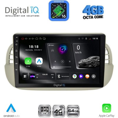 DIGITAL IQ RTG 6130BG_CPA (9inc) MULTIMEDIA TABLET for FIAT 500 mod. 2007-2015 (BEIGE)