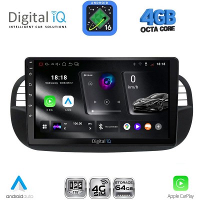 DIGITAL IQ RTG 6130BL_CPA (9inc) MULTIMEDIA TABLET for FIAT 500 mod. 2007-2015 (BLACK)