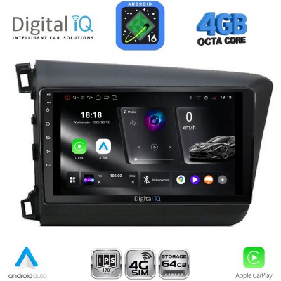 DIGITAL IQ RTG 61904D_CPA (9inc) MULTIMEDIA TABLET for HONDA CIVIC  4Doors mod. 2012-2016