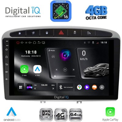 DIGITAL IQ RTG 6513SL_CPA (9inc) MULTIMEDIA TABLET for PEUGEOT 308 mod.2007-2012 - RCZ mod.2009-2015 (SILVER)