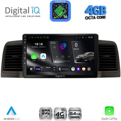 DIGITAL IQ RTG 6712BL_CPA (9inc) MULTIMEDIA TABLET for TOYOTA COROLLA mod. 2001-2006 (BLACK)